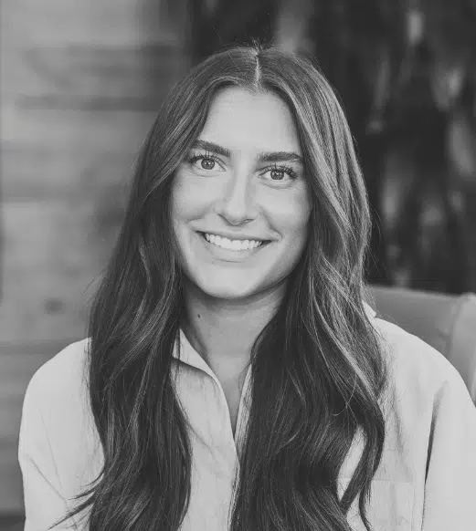 Portrait of smiling woman with long hair